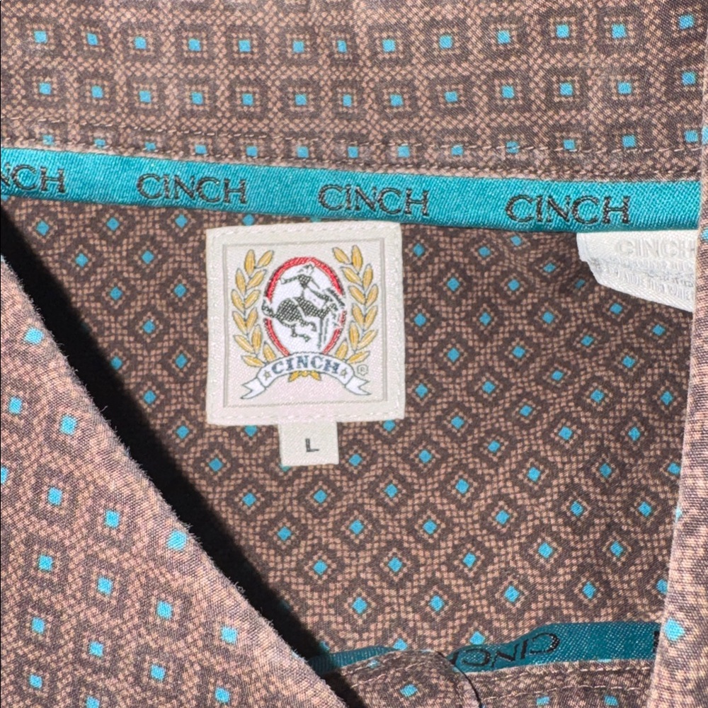 Cinch Men's Dark Brown Geometric Shirt - Picture 3 of 5